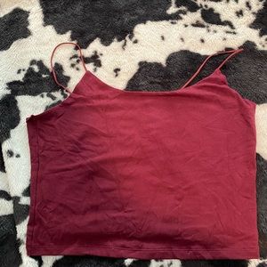 burgundy tank top